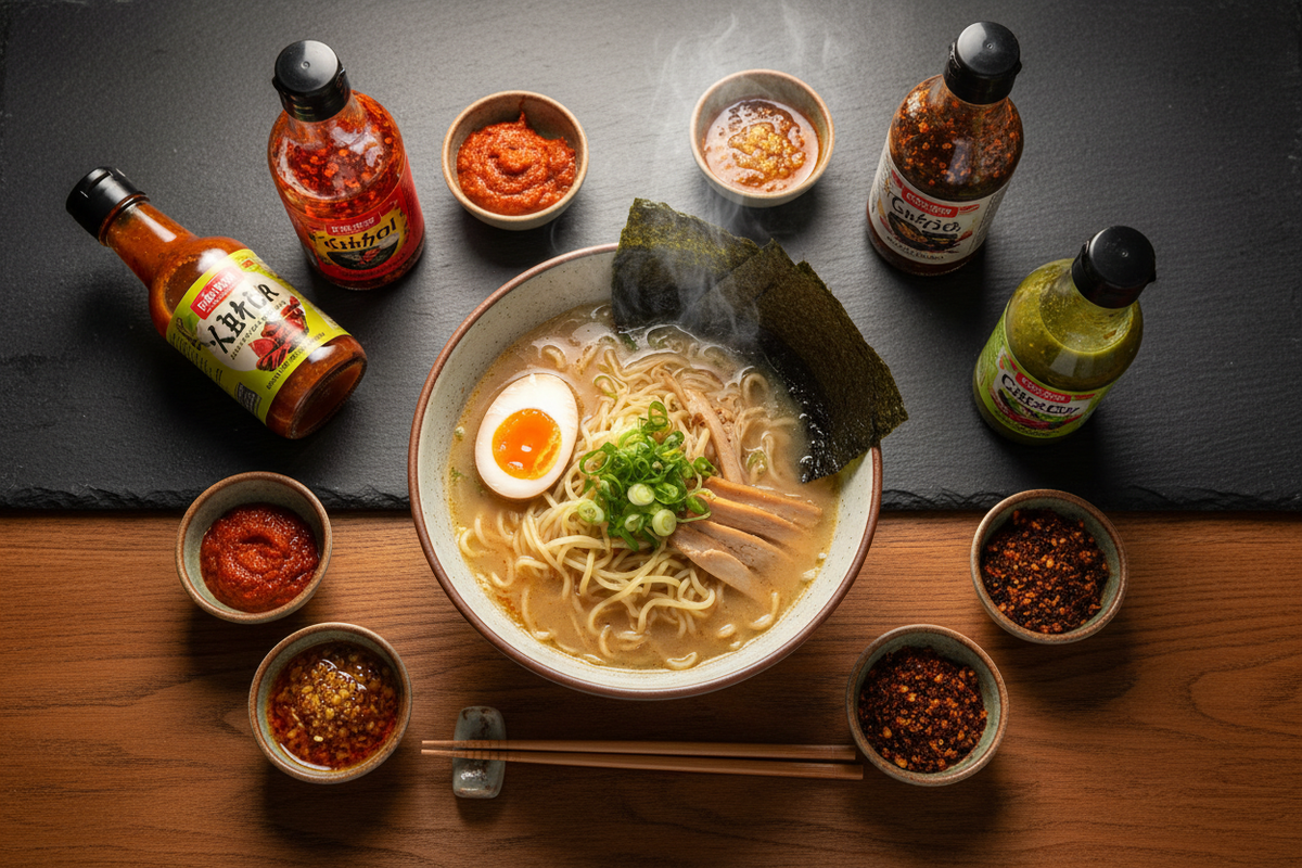 Asian Hot Sauces for Ramen Explained (And When to Use Each One)