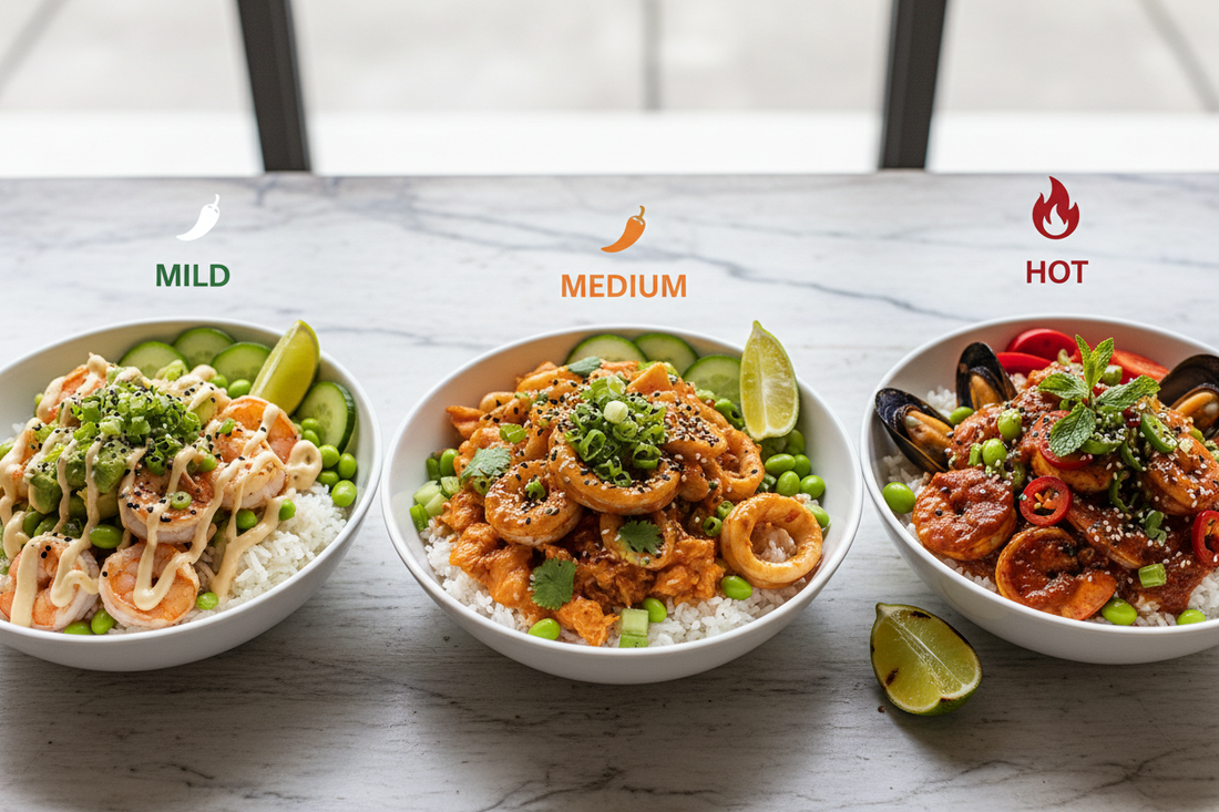 Best Heat Levels for Seafood Rice Bowls: Mild vs Medium vs Hot