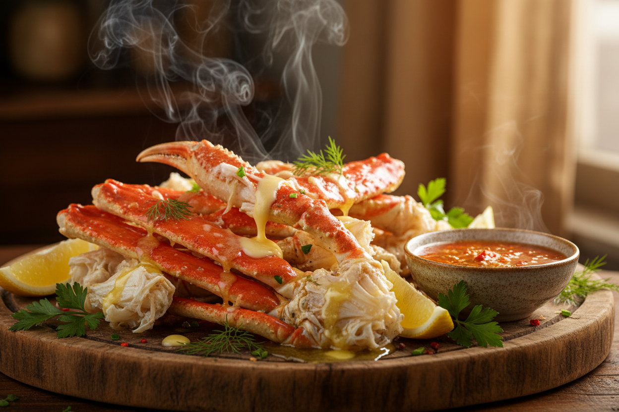 Hot Sauce Crab Legs (Sweet Meat, Warm Butter, Bright Heat)