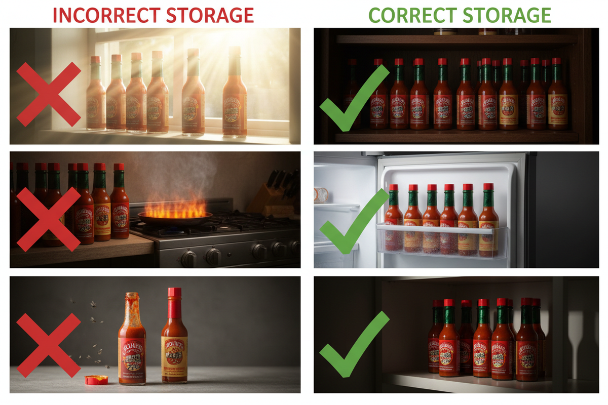 Hot Sauce Storage Mistakes That Kill Flavor 🧴❌