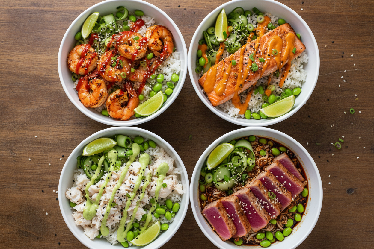 Shrimp vs Salmon vs Crab vs Tuna in Seafood Rice Bowls: How Each Handles Hot Sauce