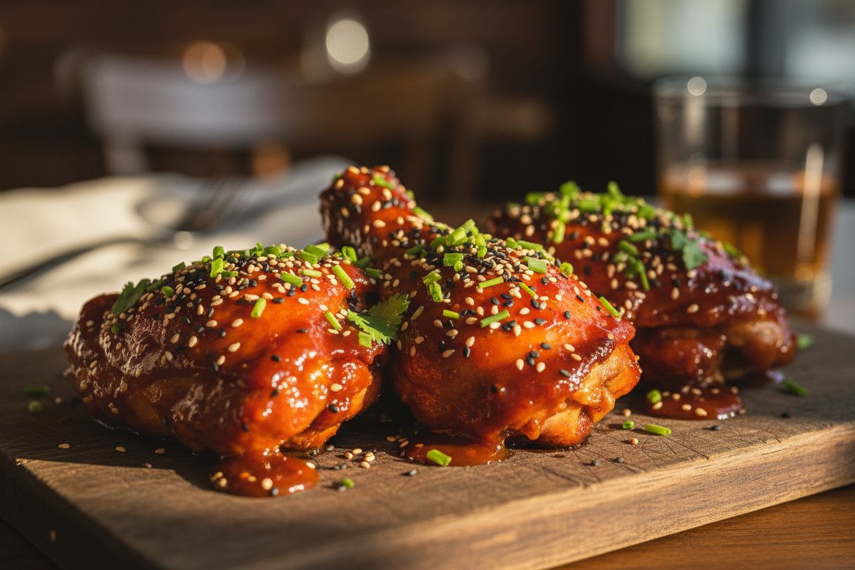Sticky Hot Sauce Chicken Thighs