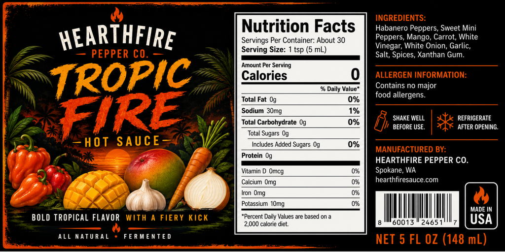 🔥 Tropic Fire - Aged Habanero Mango Hot Sauce